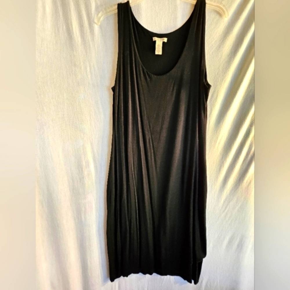 White + Warren Black High Low Sleeveless Dress Sz M
